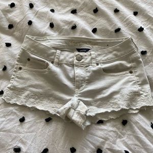American eagle white jean shorts